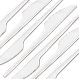 Knives White Plastic (Qty 100)