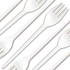 Forks White Plastic (Qty 100)