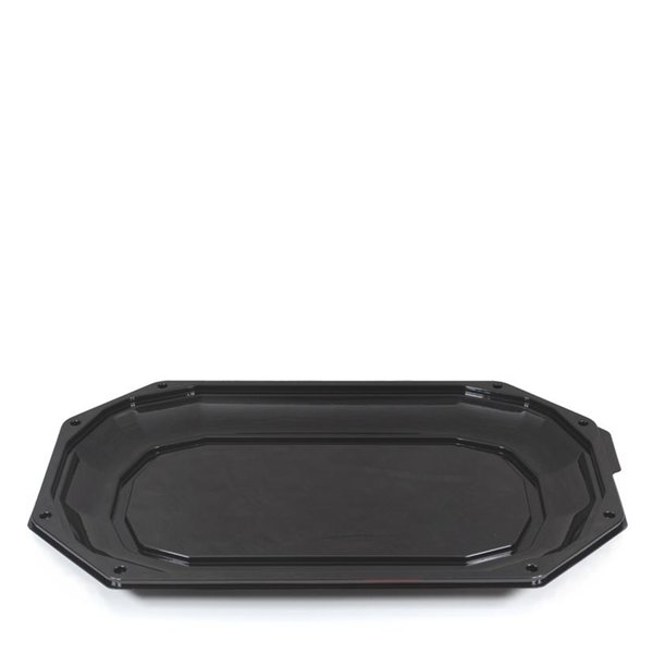 Large Black Plastic Platter 17x11" (Qty 1)