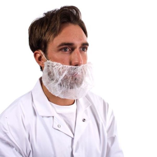 Non-Woven Beard Masks White (Qty 1000)