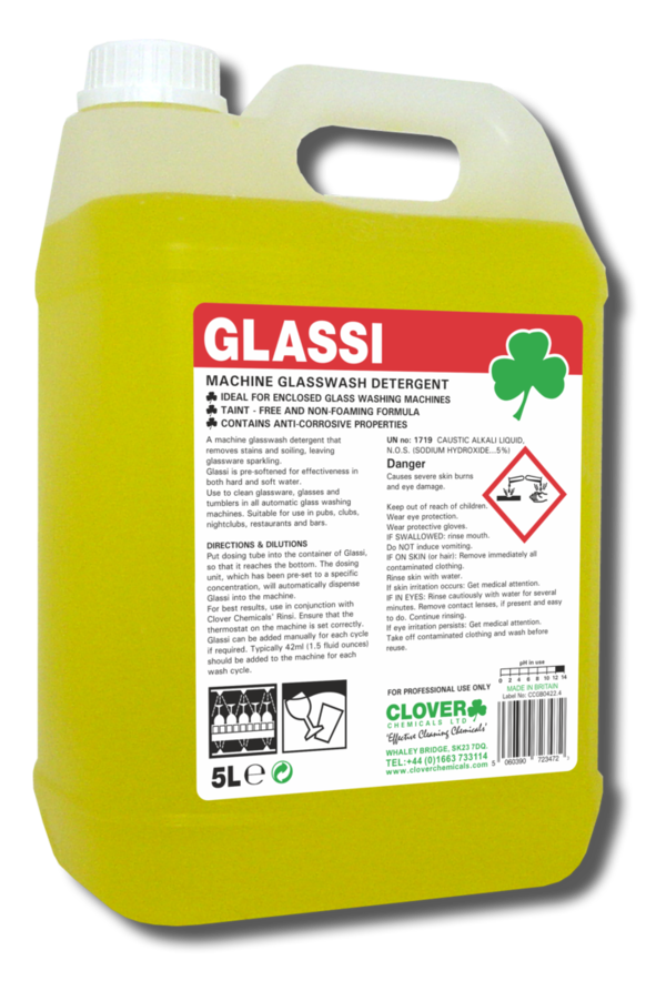 Clover Glassi Machine Glasswash Detergent (5Ltr)