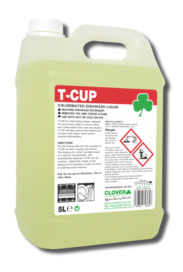 Clover T-Cup Chlorinated Dishwash Liquid (5Ltr)