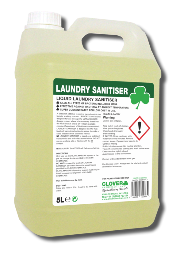 Clover Laundry Sanitiser (5Ltr) Specialist Sanitiser Additive