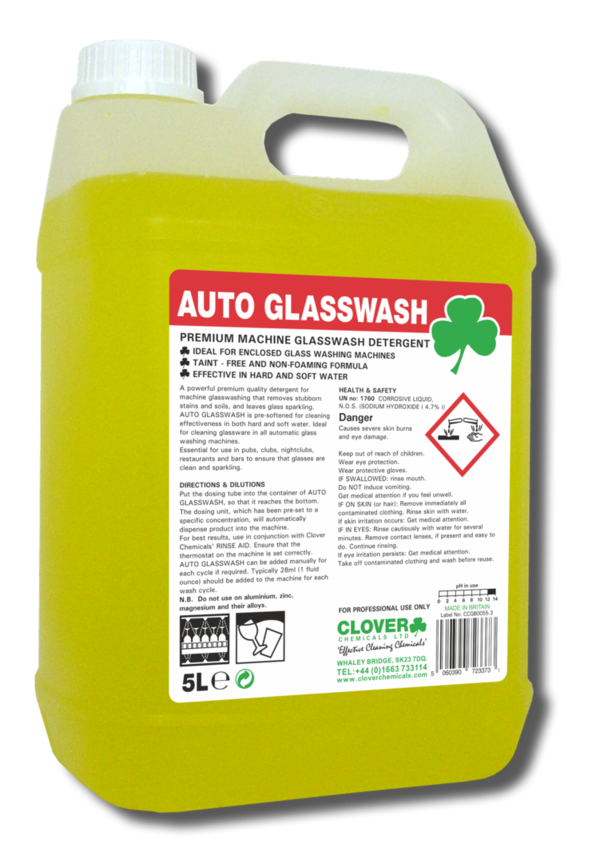 Clover Auto Glasswash (5Ltr) Premium Auto Glasware Deterg