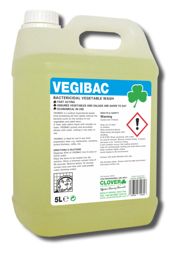 Clover Vegibac  (5LTR) Bactericidal Vegetable Wash
