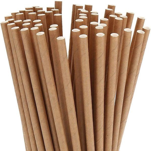 8" Brown Kraft Paper Straw (250)