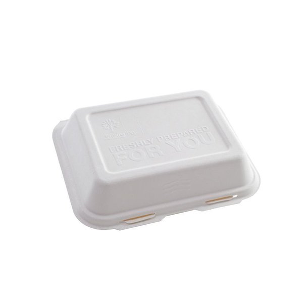 Bio Bagasse Small White Meal Box 7.5x2.5" (500)